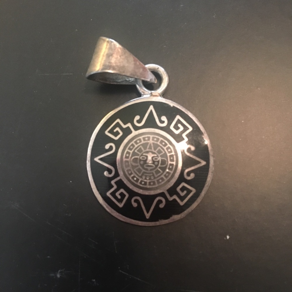 Aztec silver pendant